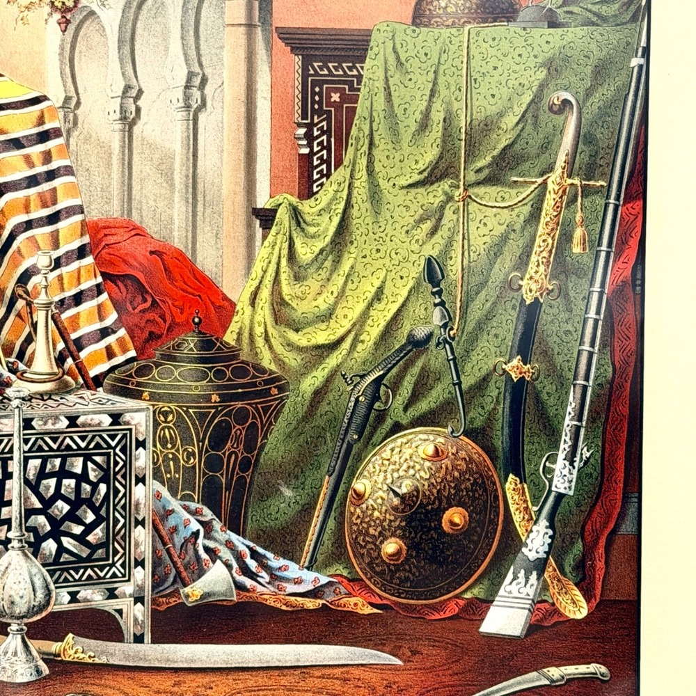 Centennial Expo‎ Home Art Print 15x19.5 Lithograph Antique Multicolor Tunis Arms